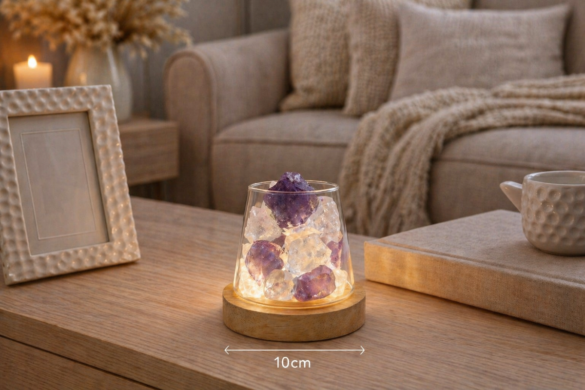 Lampe diffuseur huile essentielle de cristaux naturels