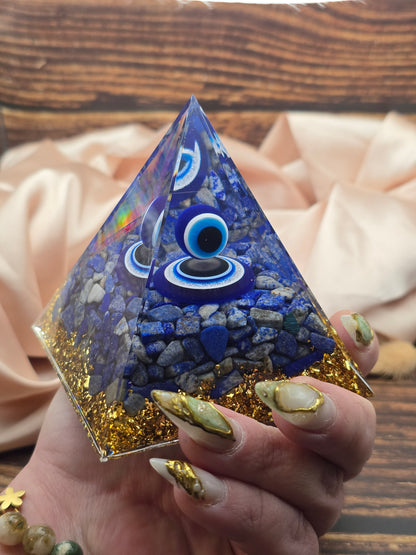Pyramide Nazar & Lapis Lazuli – Grand modèle 8 cm
