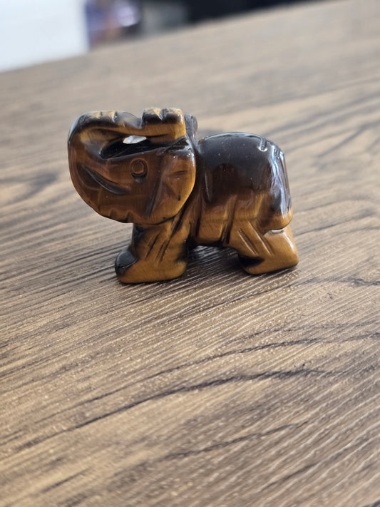 Eléphant en Œil de tigre 40mm