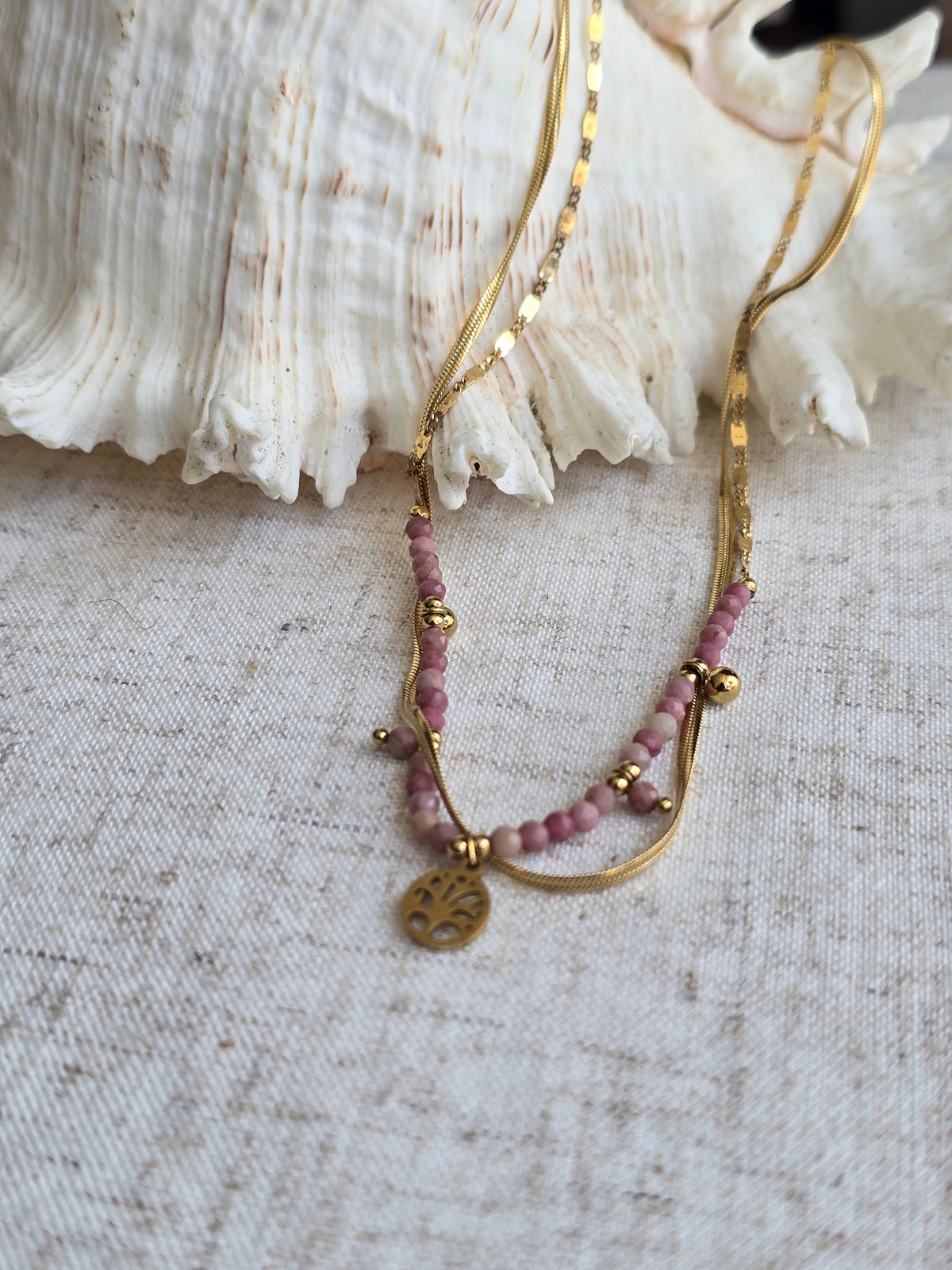 Collier double chaîne arbre de vie