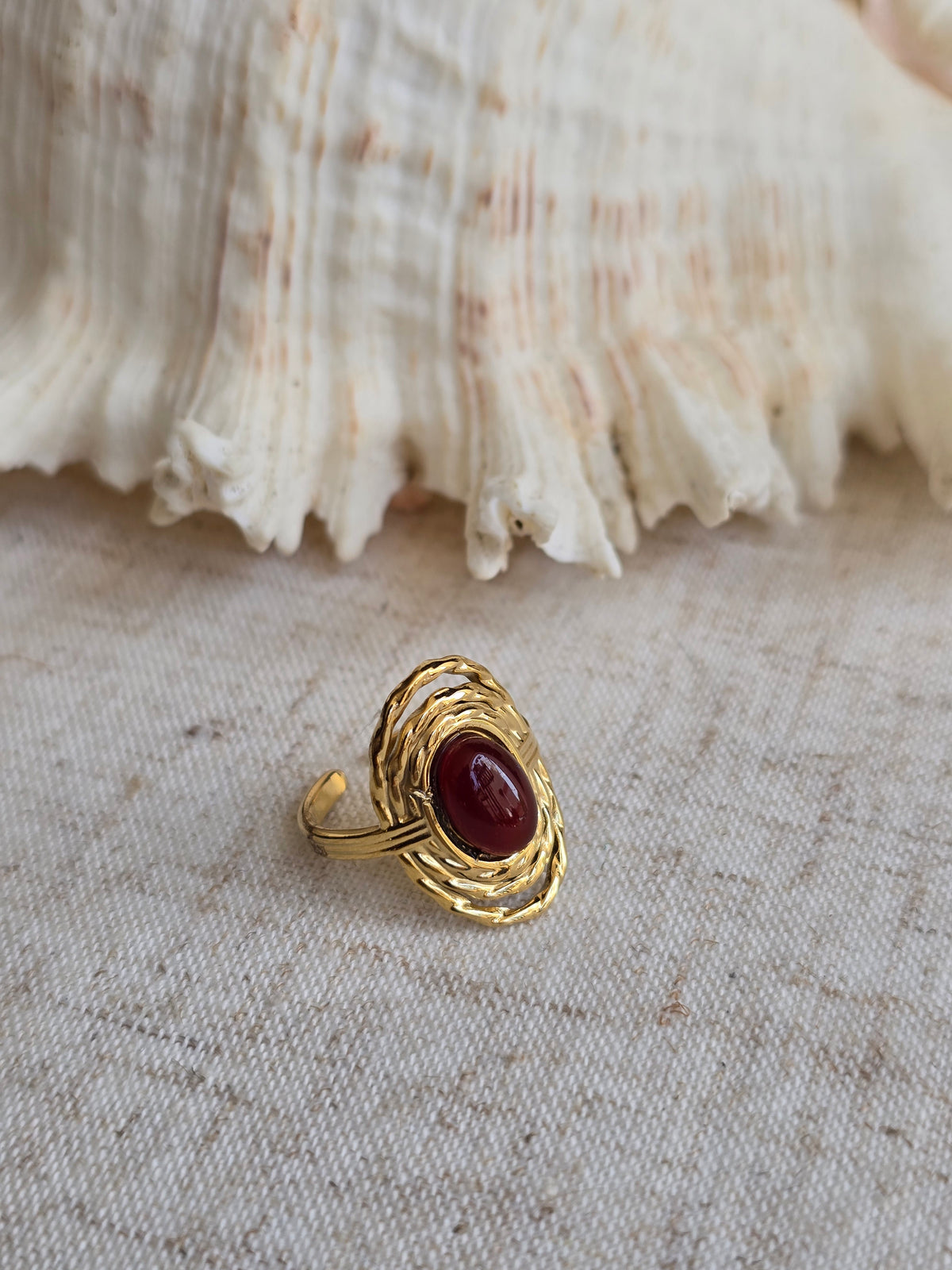 Bague Asteria en cornaline