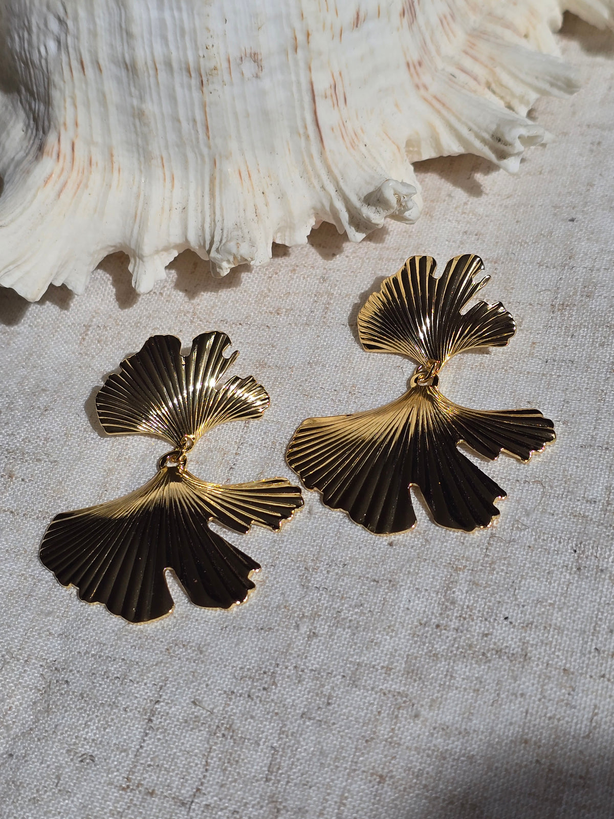 Boucles d'oreille ginkgo