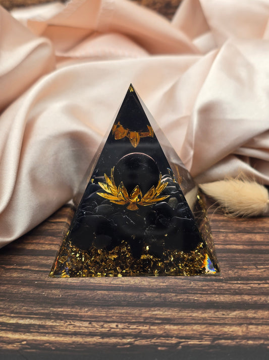Orgonite – Obsidienne & Lotus