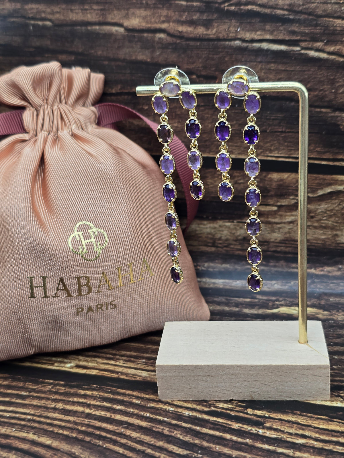 Boucles d’oreilles " Nuit d'Améthyste "
